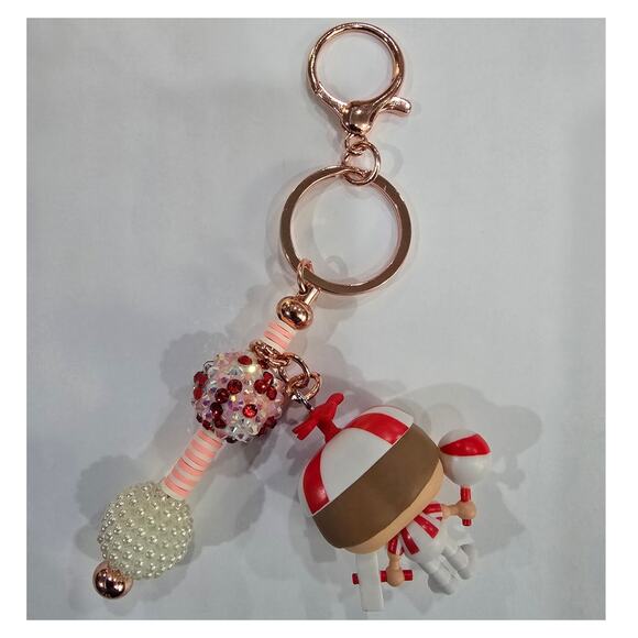 Handmade Beaded Keychain With Mini Figure | One of a Kind - Picture 3 of 8